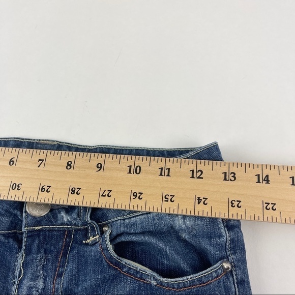 Indigo Rein Jean Shorts Womens Size 1 Skinny Distressed Blue Denim - Picture 5 of 9